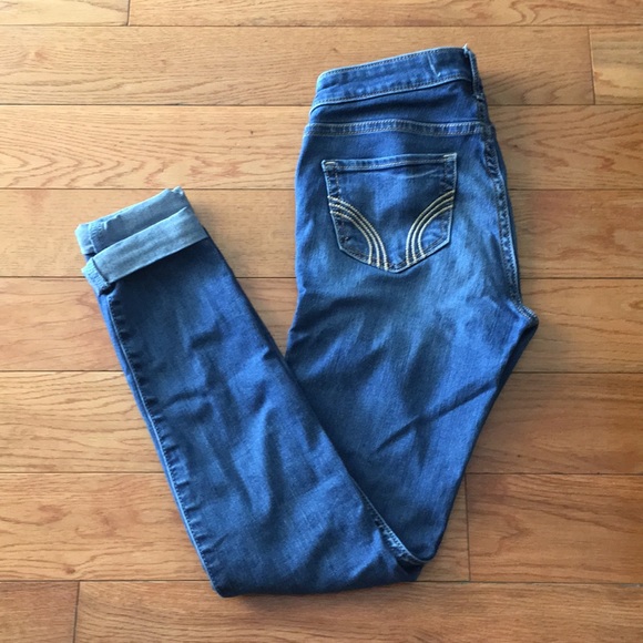 Cuffed Blue Skinny Jeans - Picture 3 of 7